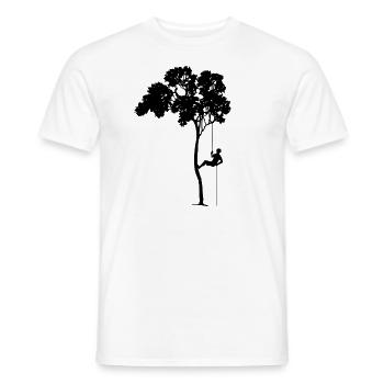 Tree climbing abseiling gift hobby profession - Men's T-Shirt - white - Front - AI Model Male 178 dark (178cm)