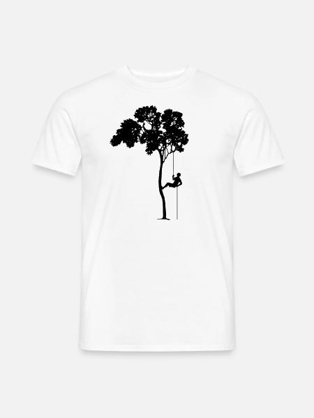 Baumklettern Abseilen Geschenk Hobby Beruf - Männer T-Shirt - Weiß