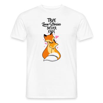 Couple amoureux - renards amoureux - T-shirt homme - blanc - Devant - AI Model Male 178 dark (178cm)