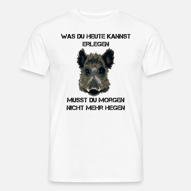 Jäger Wildschwein Jagd Geschenkidee - Männer T-Shirt - Weiß