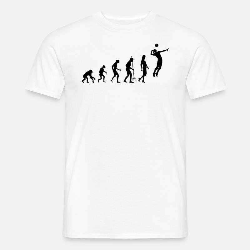 Faustball Athlet Evolution Fistball Faustballerin - Männer T-Shirt - Weiß
