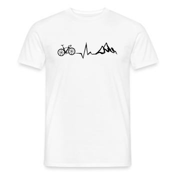 Vélo de course vélo montagnes pouls cycliste - T-shirt homme - blanc - Devant - AI Model Male 178 dark (178cm)