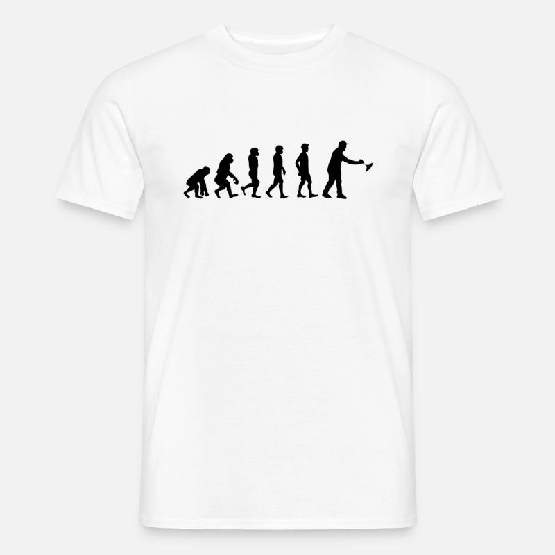 Eisstockschießen Stockschießen Evolution - Männer T-Shirt - Weiß