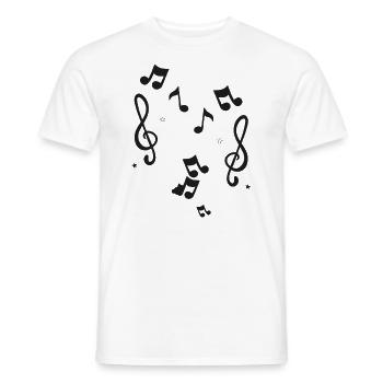 Musique Notes musicales - T-shirt homme - blanc - Devant - AI Model Male 178 dark (178cm)