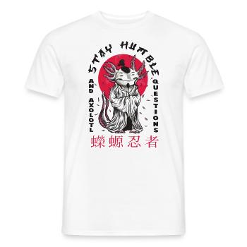 Doux Axolotl Sensei Salamandre mexicaine - T-shirt homme - blanc - Devant - AI Model Male 178 dark (178cm)