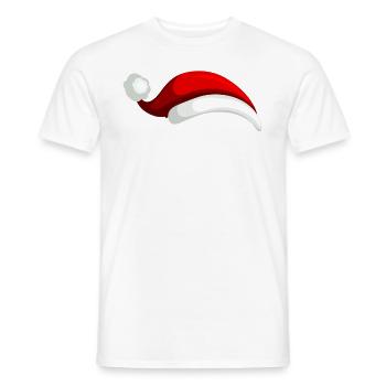 Bonnet de Noël Nicolas - T-shirt homme - blanc - Devant - AI Model Male 178 dark (178cm)