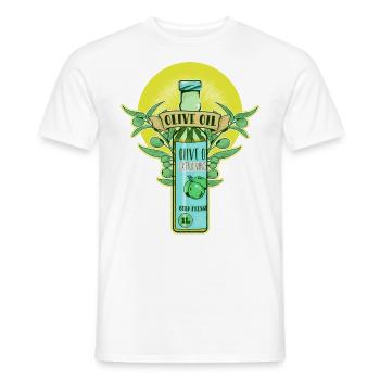 huile d’olive huile d’olive - T-shirt homme - blanc - Devant - AI Model Male 178 dark (178cm)