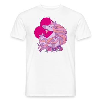 Maman Licorne avec Filles Licorne - T-shirt homme - blanc - Devant - AI Model Male 178 dark (178cm)
