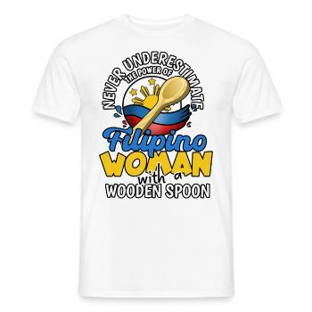 Philippines Filipina Flag Femme Cuillère I Cadeau - T-shirt homme - blanc - Devant - AI Model Male 178 dark (178cm)