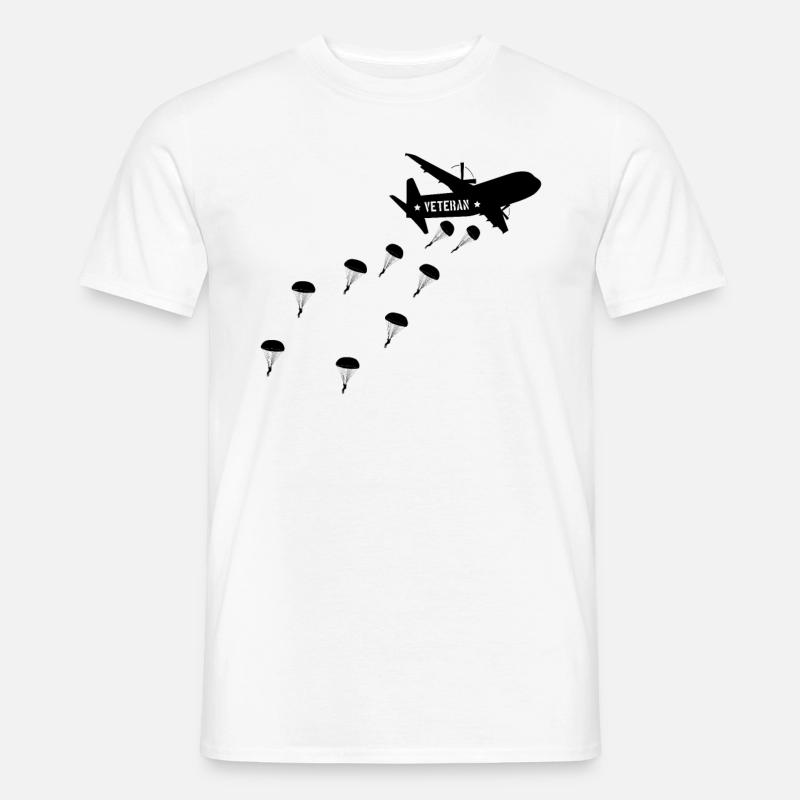 Fallschirmjäger Veteran Flugzeug Absprung - Männer T-Shirt - Weiß