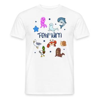 Süße Tiere in Fehmarn - Männer T-Shirt - Weiß - Vorne - AI Model Male 178 dark (178cm)
