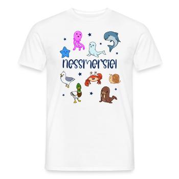Süße Tiere in Nessmersiel - Männer T-Shirt - Weiß - Vorne - AI Model Male 178 dark (178cm)