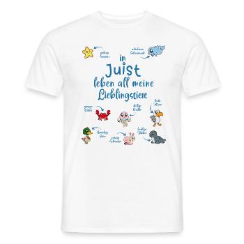 Meine Lieblingstiere in Juist - Männer T-Shirt - Weiß - Vorne - AI Model Male 178 dark (178cm)