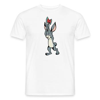 Lapin lanceur de hache - Lancer de hache - T-shirt homme - blanc - Devant - AI Model Male 178 dark (178cm)