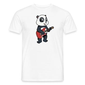 Comic Pandabär spielt E-Gitarre - Männer T-Shirt - Weiß - Vorne - AI Model Male 178 dark (178cm)
