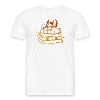Schädel auf Büchern - Dark Academia - Männer T-Shirt - Weiß - Vorne - AI Model Male 178 dark (178cm)
