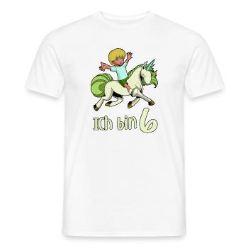 Geburtstagsshirt Einhorn - 6 Geburtstag Junge - Männer T-Shirt - Weiß - Vorne - AI Model Male 178 dark (178cm)