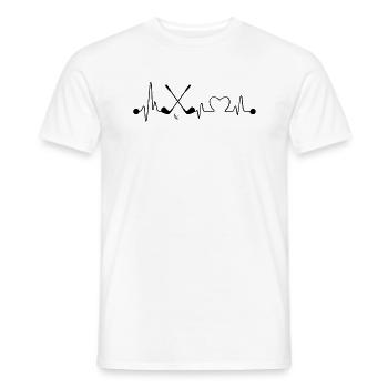 Hockey Player Field Hockey Ice Hockey Puck Hockey - Men's T-Shirt - white - Front - AI Model Male 178 dark (178cm)