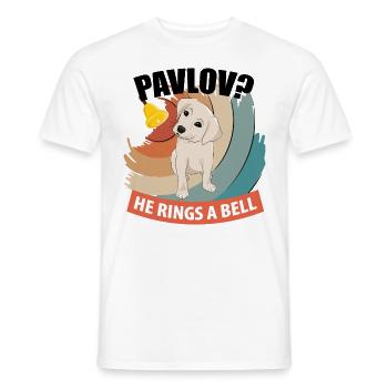 Pavlov - Il sonne une cloche - Drôle de psychologie - T-shirt homme - blanc - Devant - AI Model Male 178 dark (178cm)
