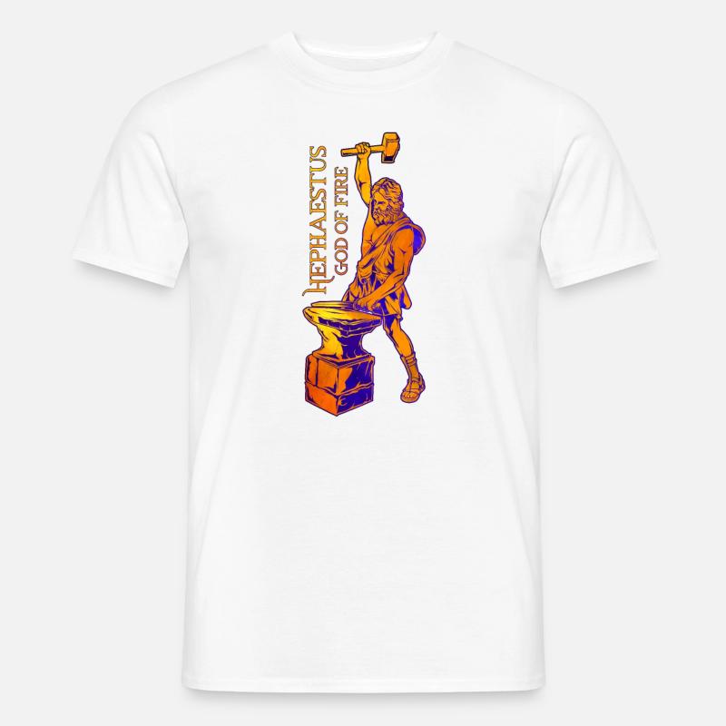 Gott des Feuers - Hephaistos - Männer T-Shirt - Weiß