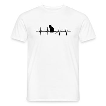 Cat Kitten Cat Mom Cat Dad Mistress Cat - Men's T-Shirt - white - Front - AI Model Male 178 dark (178cm)