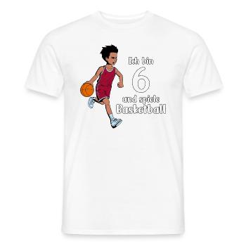 Junge spielt Basketball - Ich bin 6 Jahre - Männer T-Shirt - Weiß - Vorne - AI Model Male 178 dark (178cm)