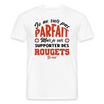allez les diables Rouge. supporter Belgique !! - T-shirt homme - blanc - Devant - AI Model Male 178 dark (178cm)