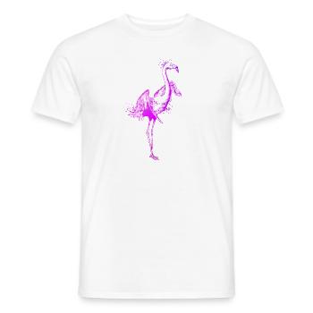 Colorful drawing of a flamingo - Men's T-Shirt - white - Front - AI Model Male 178 dark (178cm)