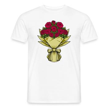Roses Rouges - Bouquet - T-shirt homme - blanc - Devant - AI Model Male 178 dark (178cm)