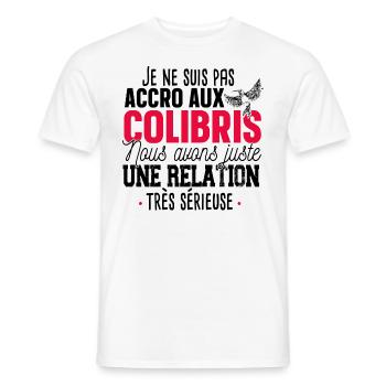 Colibri Oiseau Mouche Animal Cadeau Jardin Humour - T-shirt homme - blanc - Devant - AI Model Male 178 dark (178cm)
