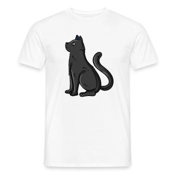 Chat noir - T-shirt homme - blanc - Devant - AI Model Male 178 dark (178cm)