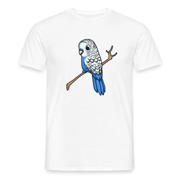 Perruche bleue kawaii - T-shirt homme - blanc - Devant - AI Model Male 178 dark (178cm)