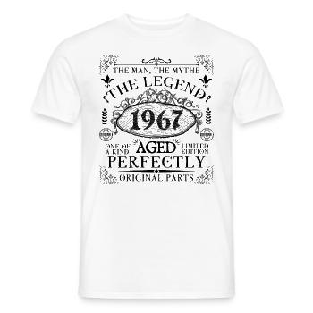 1967| Die Legende seit 1967 Geburtstag - Männer T-Shirt - Weiß - Vorne - AI Model Male 178 dark (178cm)