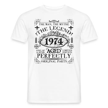 1974 | The Legend since 1974 birthday - Men's T-Shirt - white - Front - AI Model Male 178 dark (178cm)