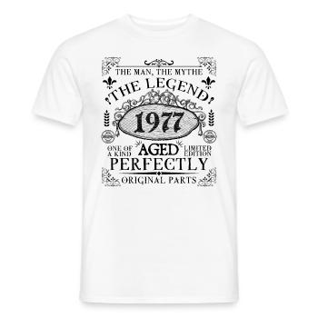 1977 | Die Legende seit 1977 Geburtstag - Männer T-Shirt - Weiß - Vorne - AI Model Male 178 dark (178cm)