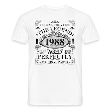 1988 | Die Legende seit 1988 Geburtstag - Männer T-Shirt - Weiß - Vorne - AI Model Male 178 dark (178cm)