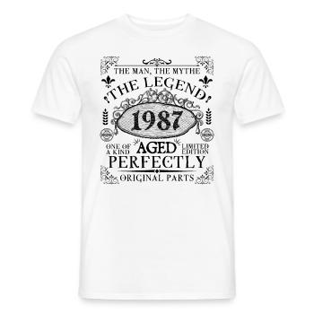 1987 | Die Legende seit 1987 Geburtstag - Männer T-Shirt - Weiß - Vorne - AI Model Male 178 dark (178cm)