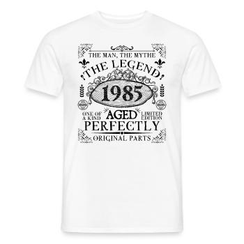 1985 | Die Legende seit 1985 Geburtstag - Männer T-Shirt - Weiß - Vorne - AI Model Male 178 dark (178cm)
