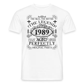 1989 | Die Legende seit 1989 Geburtstag - Männer T-Shirt - Weiß - Vorne - AI Model Male 178 dark (178cm)