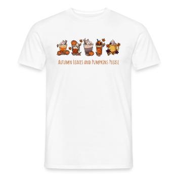 Autumn Leaves Pumpkin - Men's T-Shirt - white - Front - AI Model Male 178 dark (178cm)