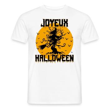 Joyeux Halloween humour | cadeau Halloween - T-shirt homme - blanc - Devant - AI Model Male 178 dark (178cm)