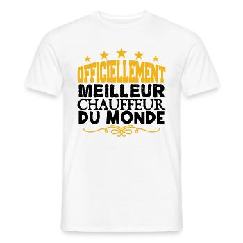 Chauffeur | la légende Chauffeur le mythe - T-shirt homme - blanc - Devant - AI Model Male 178 dark (178cm)