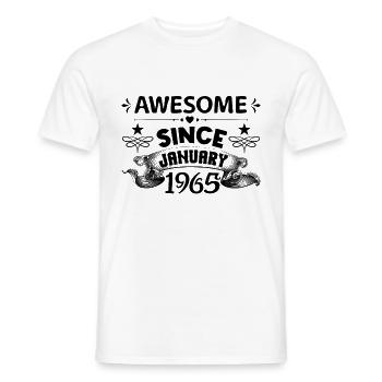 January 1965 | Awesome 1965 | born in January - T-shirt homme - blanc - Devant - AI Model Male 178 dark (178cm)