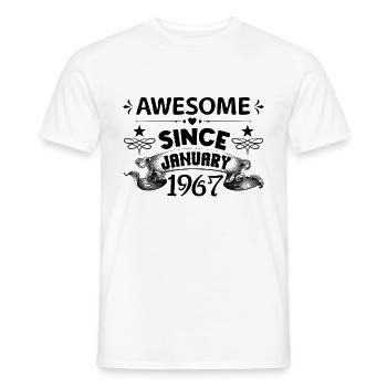 January 1967 | Awesome 1967 | born in January - T-shirt homme - blanc - Devant - AI Model Male 178 dark (178cm)