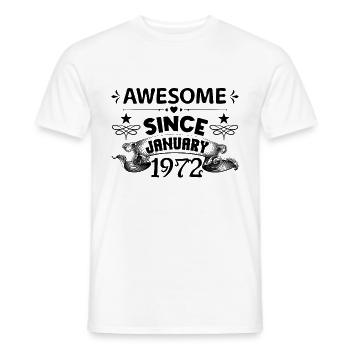 January 1972 | Awesome 1972 | born in January - T-shirt homme - blanc - Devant - AI Model Male 178 dark (178cm)