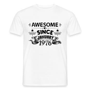 January 1976 | Awesome 1976 | born in January - T-shirt homme - blanc - Devant - AI Model Male 178 dark (178cm)