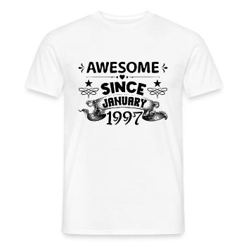 January 1997 | Awesome since January 1997 - Men's T-Shirt - white - Front - AI Model Male 178 dark (178cm)