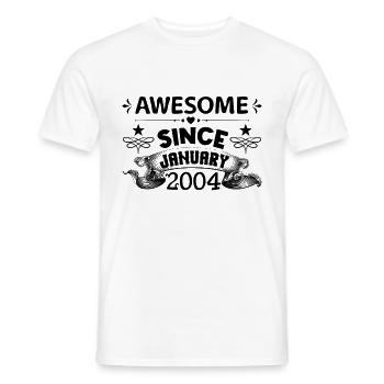 January 2004 | Awesome 2004 | born in January - Men's T-Shirt - white - Front - AI Model Male 178 dark (178cm)