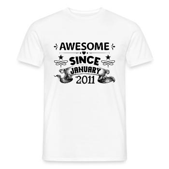 January 2011 | Awesome 2011 | born in January - T-shirt homme - blanc - Devant - AI Model Male 178 dark (178cm)