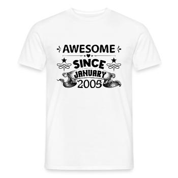 January 2005 | Awesome 2005 | born in January - T-shirt homme - blanc - Devant - AI Model Male 178 dark (178cm)